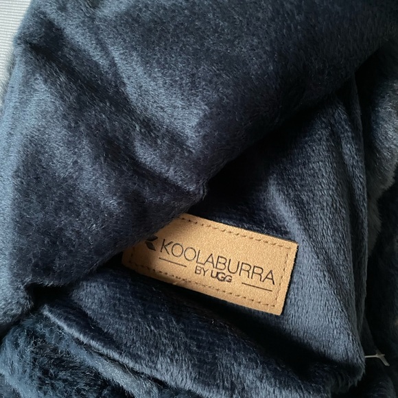 Koolaburra by UGG Textured Faux Fur Throw in Navy - Picture 3 of 4